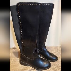 NWOB Lauren Conrad Women’s Tall Black Devotion Zip-up Knee Riding Boots SZ 7.5